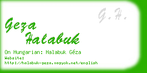 geza halabuk business card
